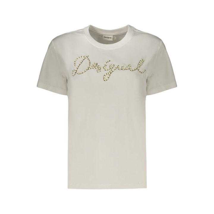 Desigual White Cotton T-Shirt