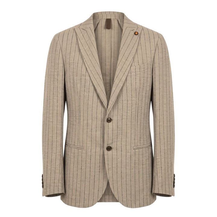 Roberto Pepe Luxury Beige Linen Men Jacket