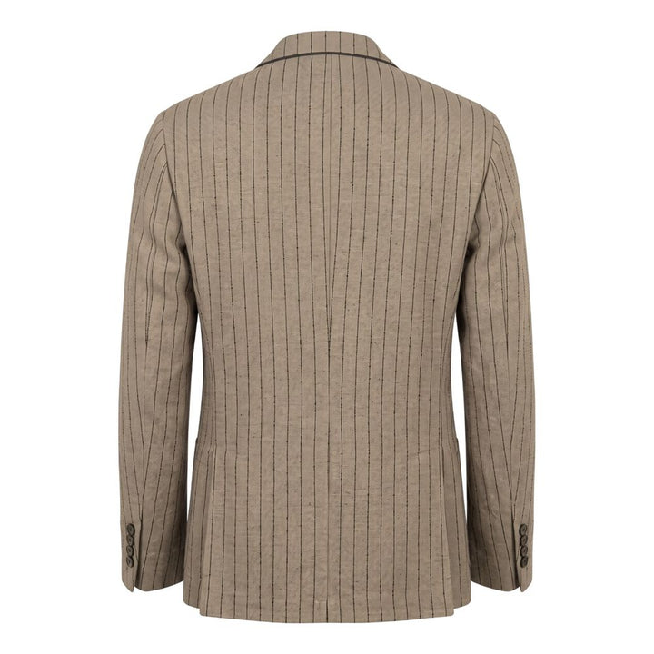 Roberto Pepe Luxury Beige Linen Men Jacket