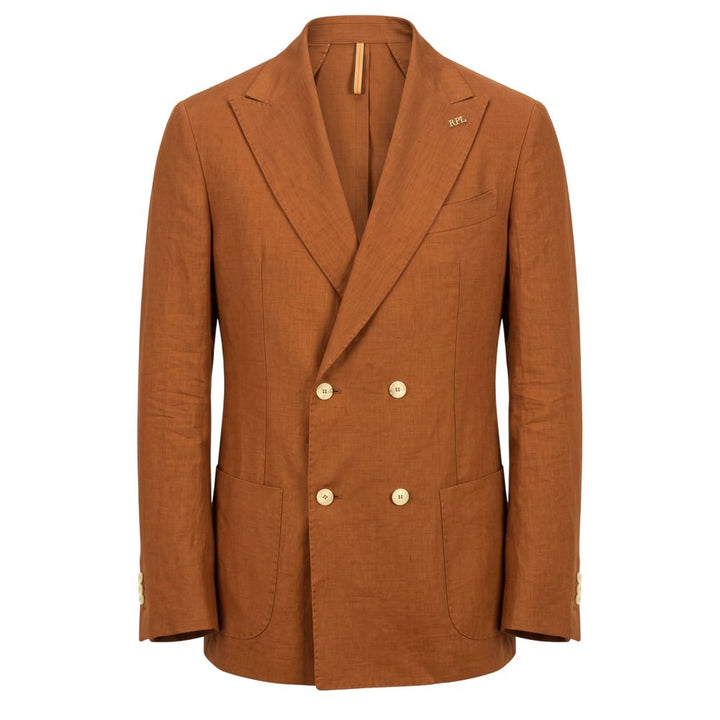 Roberto Pepe Luxury Brown Linen Men's Jacket