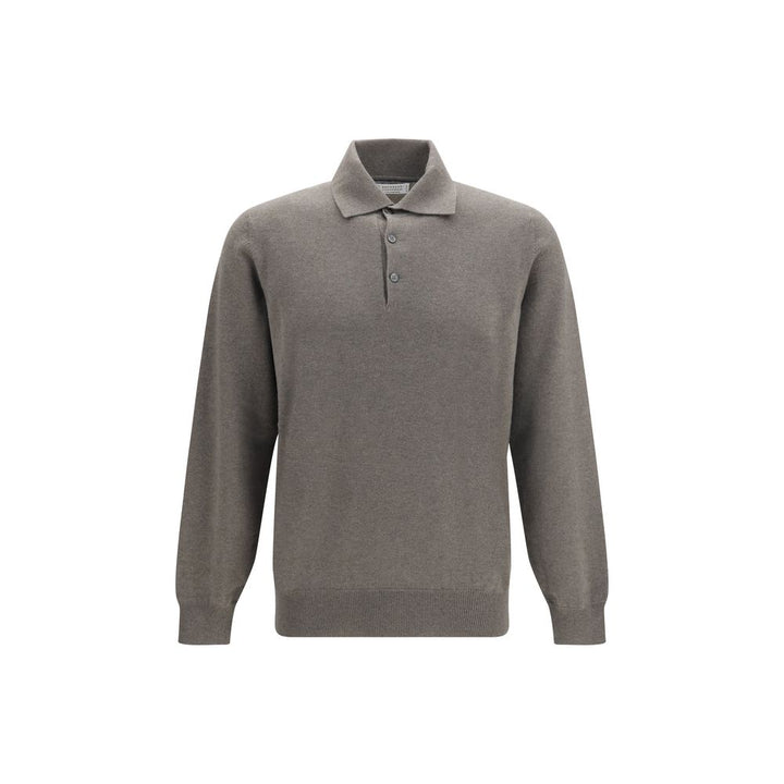 Brunello Cucinelli Brown Cashmere Polo Shirt