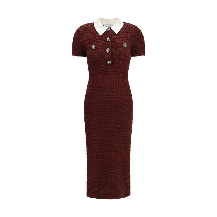 Self-Portrait Bordeaux Polyester Casual Dress