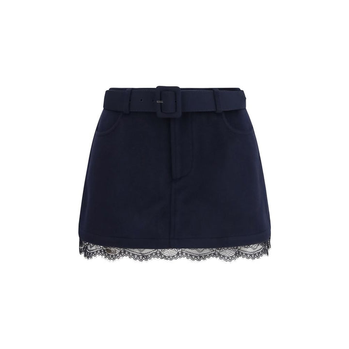 Self-Portrait Blue Wool Oves Aries Bermuda Shorts