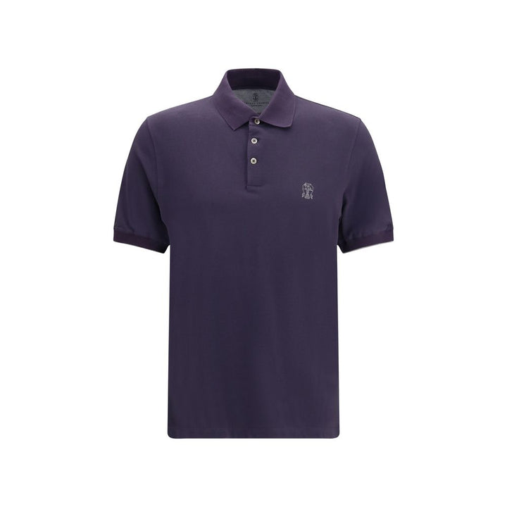 Brunello Cucinelli Purple Cotton Polo Shirt
