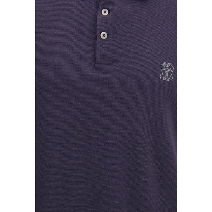 Brunello Cucinelli Purple Cotton Polo Shirt