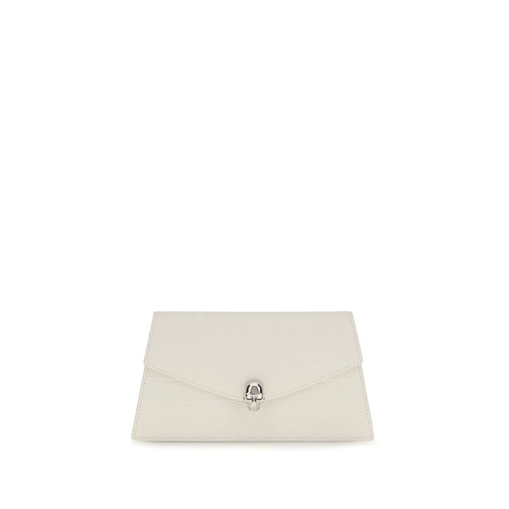 Alexander McQueen White Calf Leather Bos Taurus Shoulder Bag