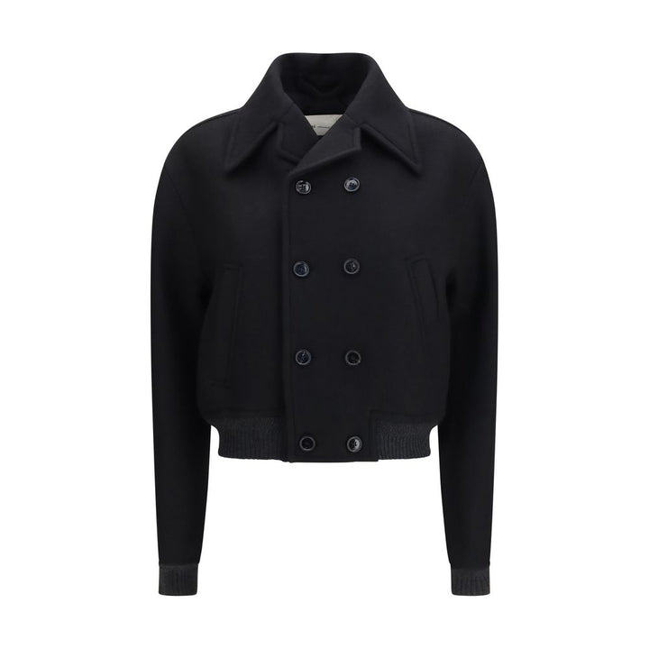 Ami Paris Black Wool Oves Aries Bomber