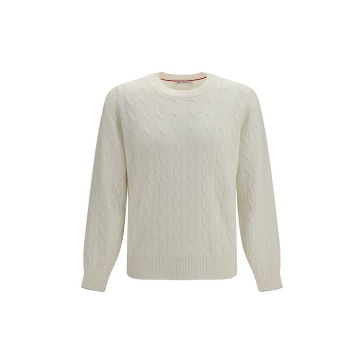 Brunello Cucinelli White Cashmere Sweater