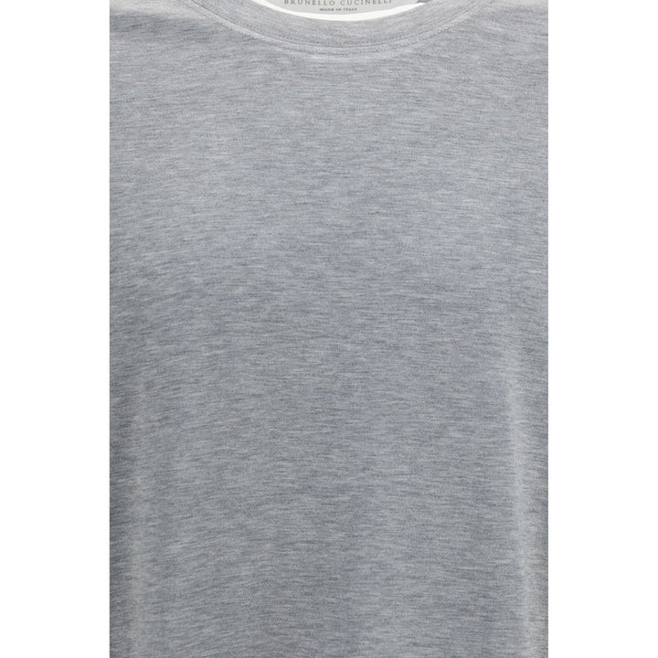 Brunello Cucinelli Gray Cotton T-Shirt