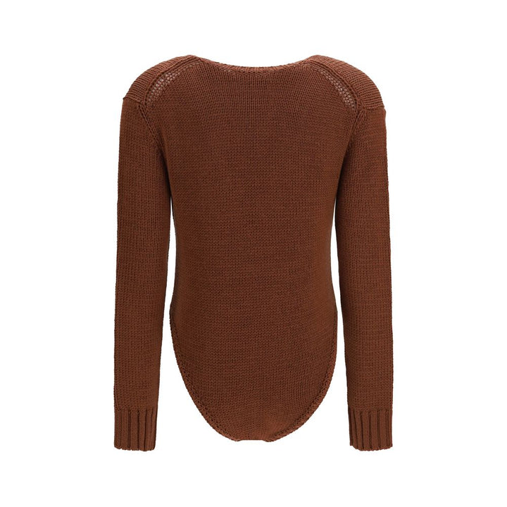 Forte_Forte Brown Wool Oves Aries Bodysuit