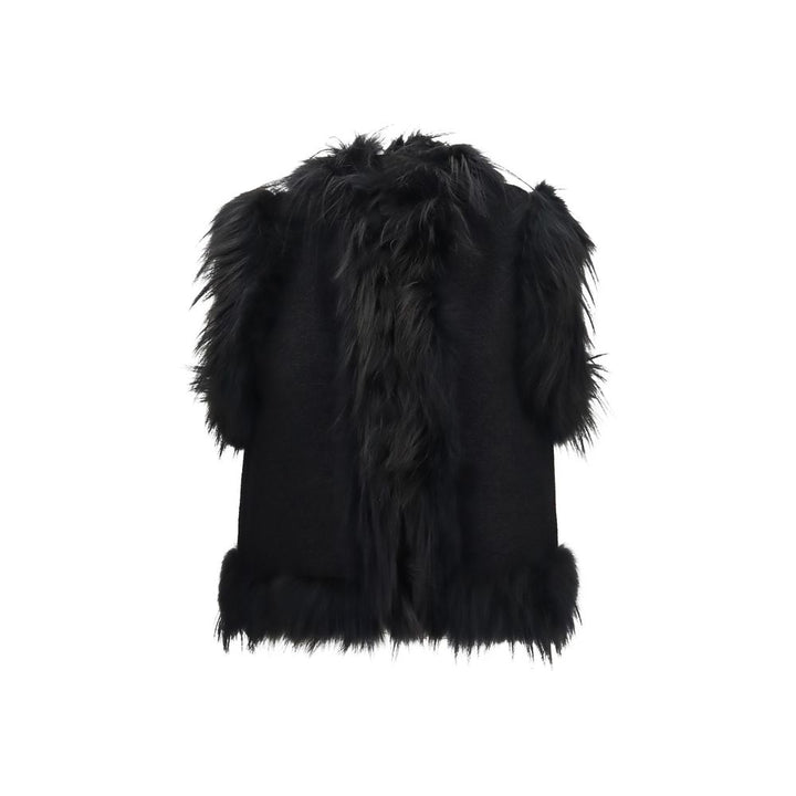 Fendi Black Wool Oves Aries Sleeveless Jacket