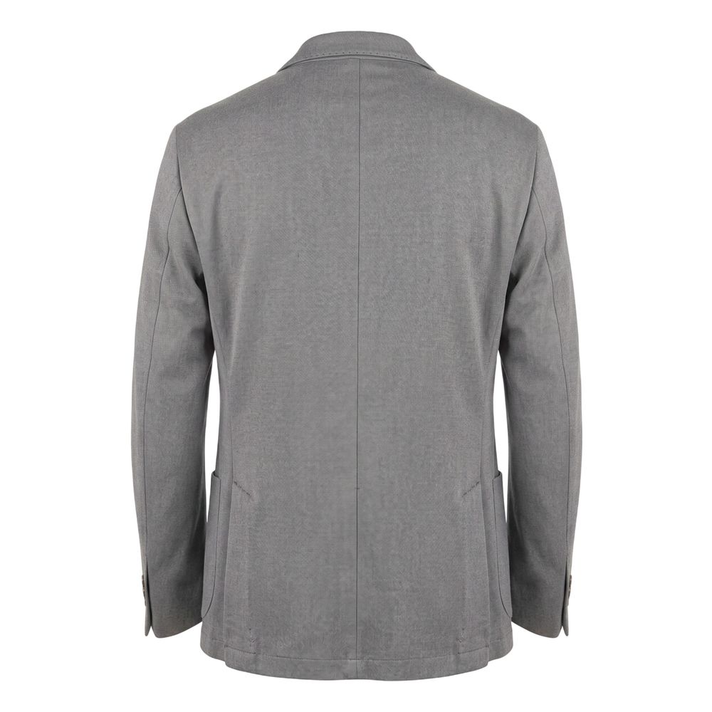 Roberto Pepe Luxury Grey Viscose Men Jacket