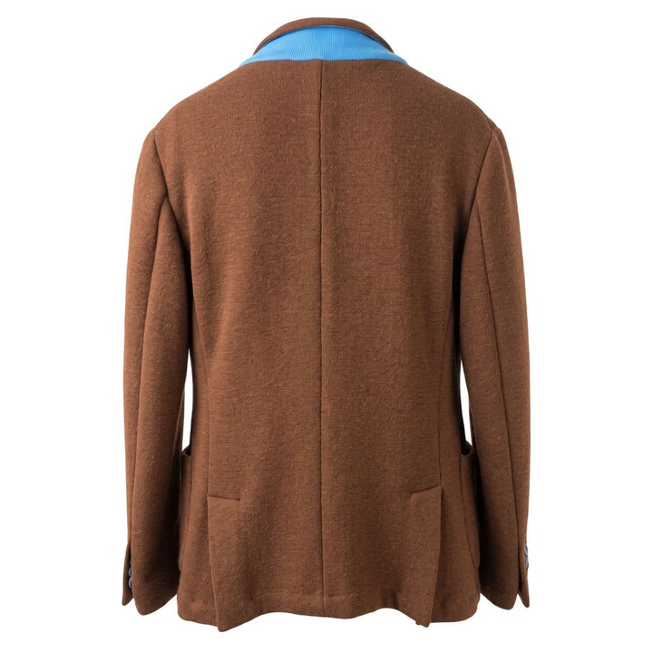 Roberto Pepe Luxury Brown Viscose Men Jacket