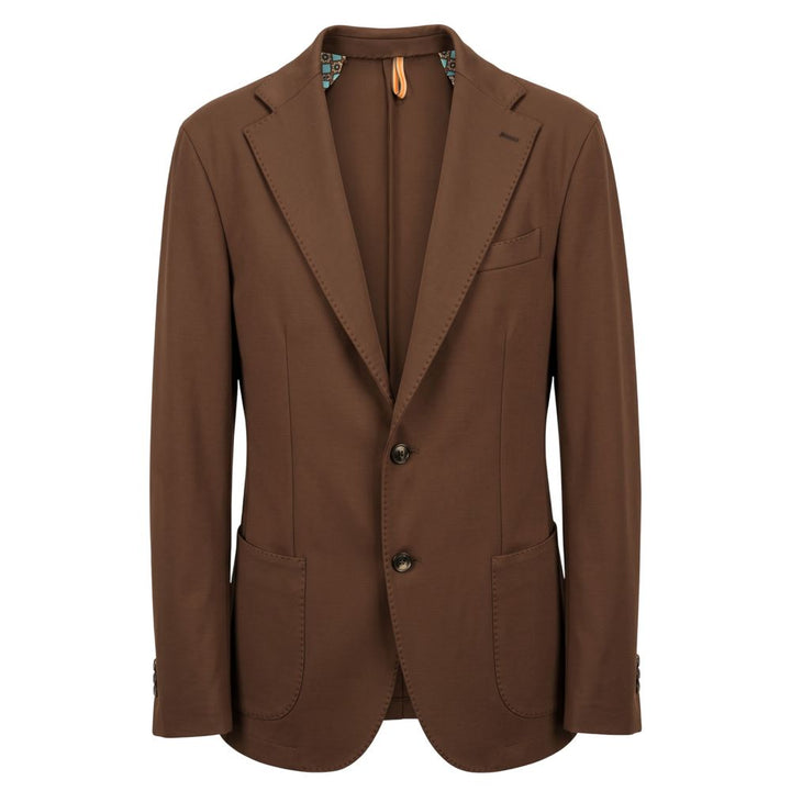 Roberto Pepe Luxury Brown Viscose Men Jacket