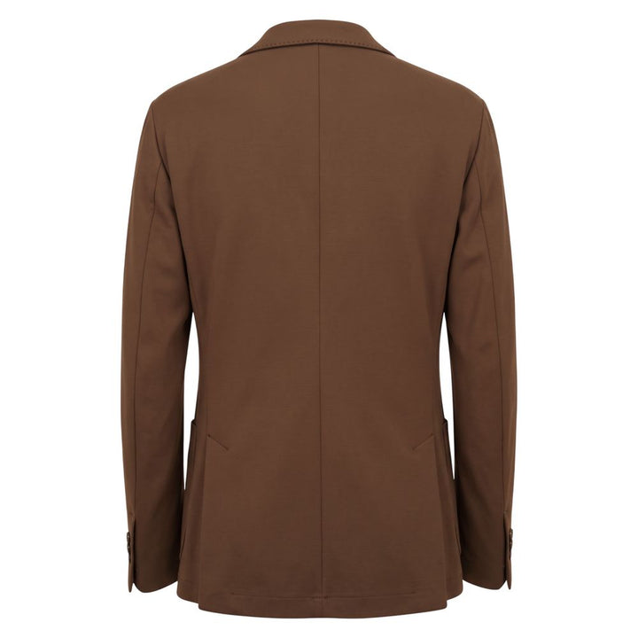 Roberto Pepe Luxury Brown Viscose Men Jacket