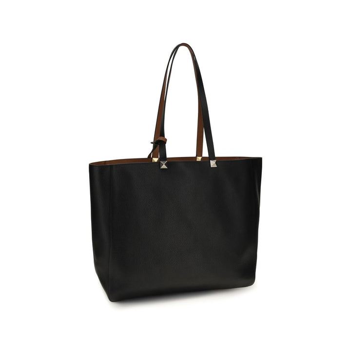 Valentino Garavani Black Calf Leather Bos Taurus Shoulder Bag