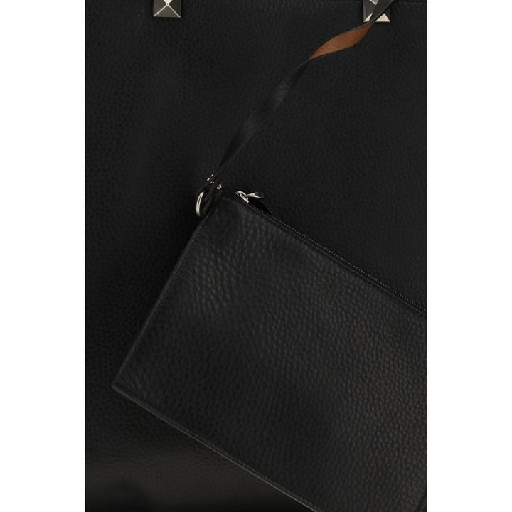 Valentino Garavani Black Calf Leather Bos Taurus Shoulder Bag