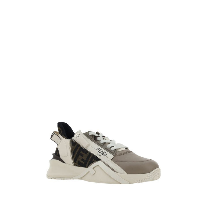 Fendi Brown Calf Leather Bos Taurus Athletic Sneakers