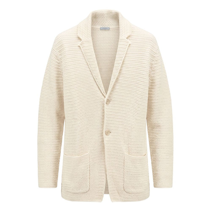 Malo White Cotton Men's Cardigan