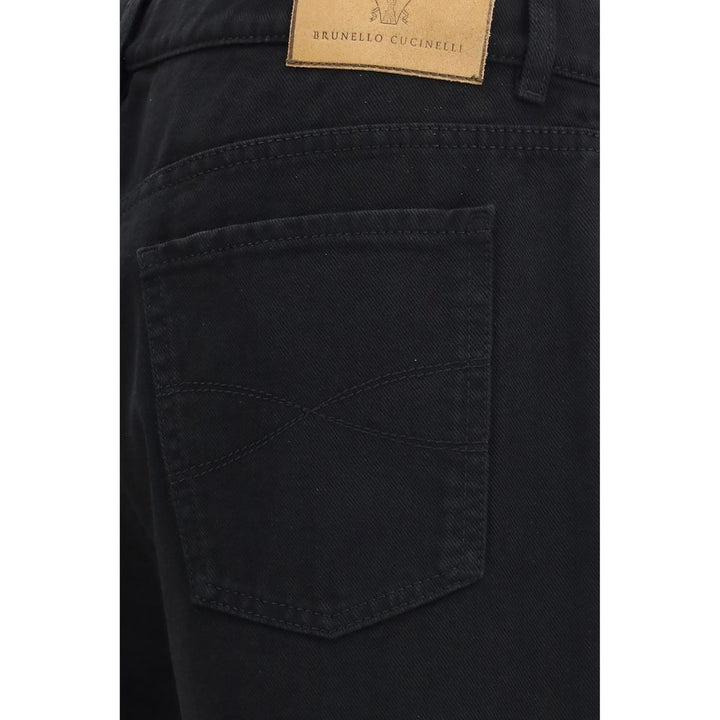 Brunello Cucinelli Black Cotton High-Waisted Jean
