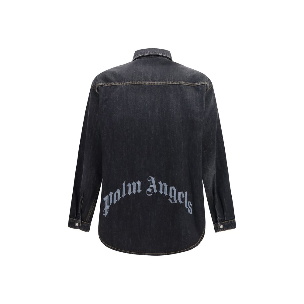 Palm Angels Blue Denim Shirt