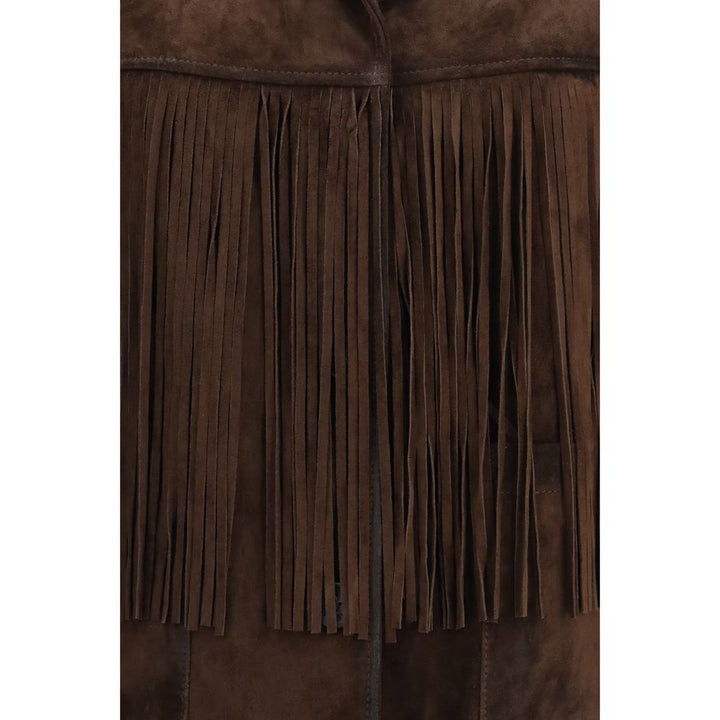 Golden Goose Brown Suede Leather Leather Jacket