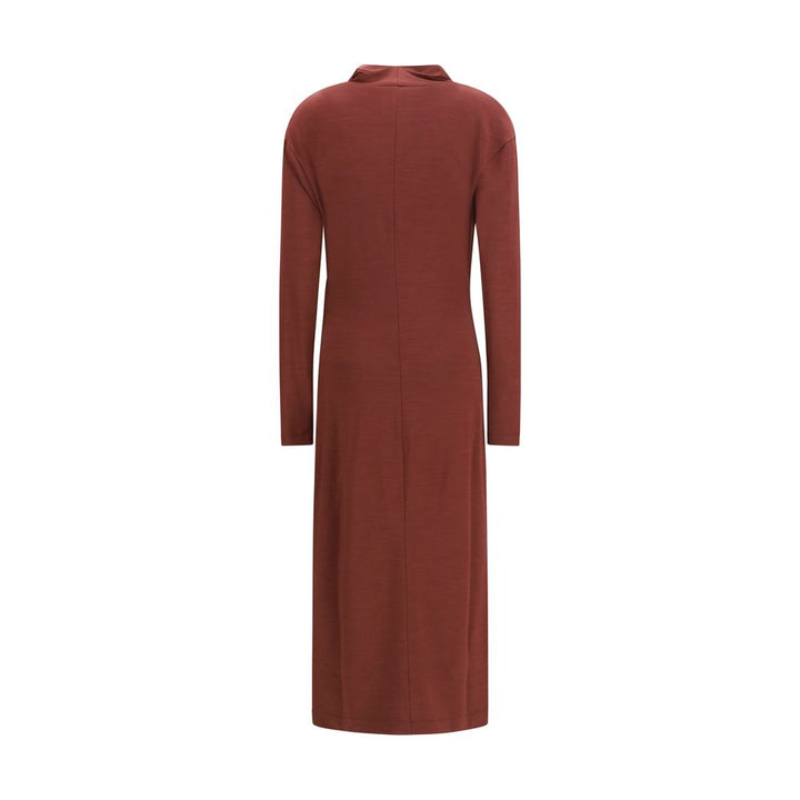 Brunello Cucinelli Bordeaux Wool Oves Aries Casual Dress