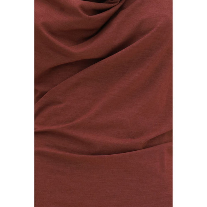 Brunello Cucinelli Bordeaux Wool Oves Aries Casual Dress