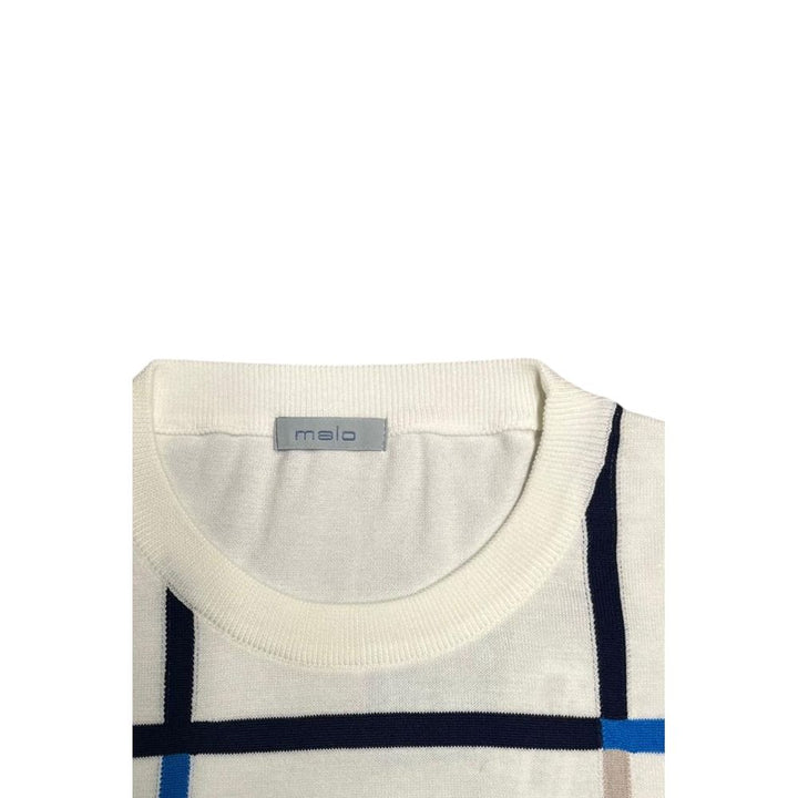 Malo White Cotton Men Sweater