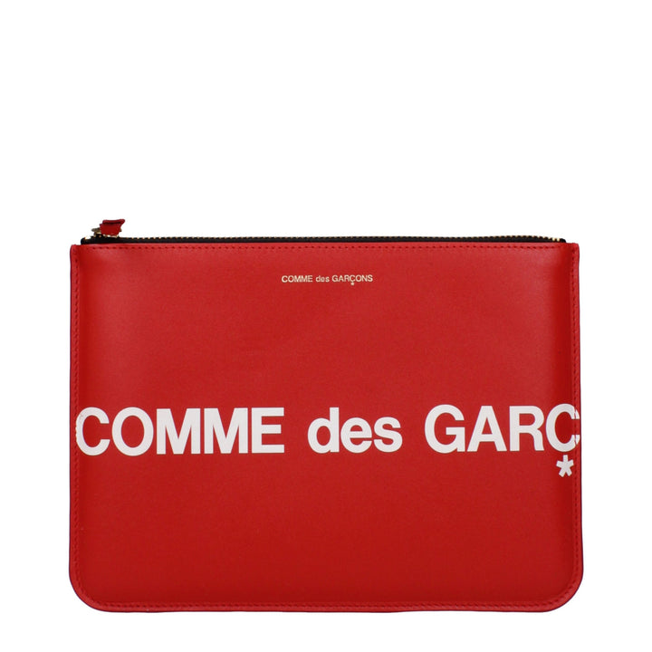 Comme Des Garçons Red Leather Clutch Bag
