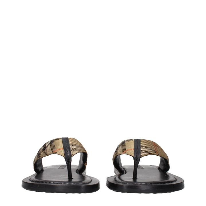 Burberry Beige Fabric Flip-Flop Sandals