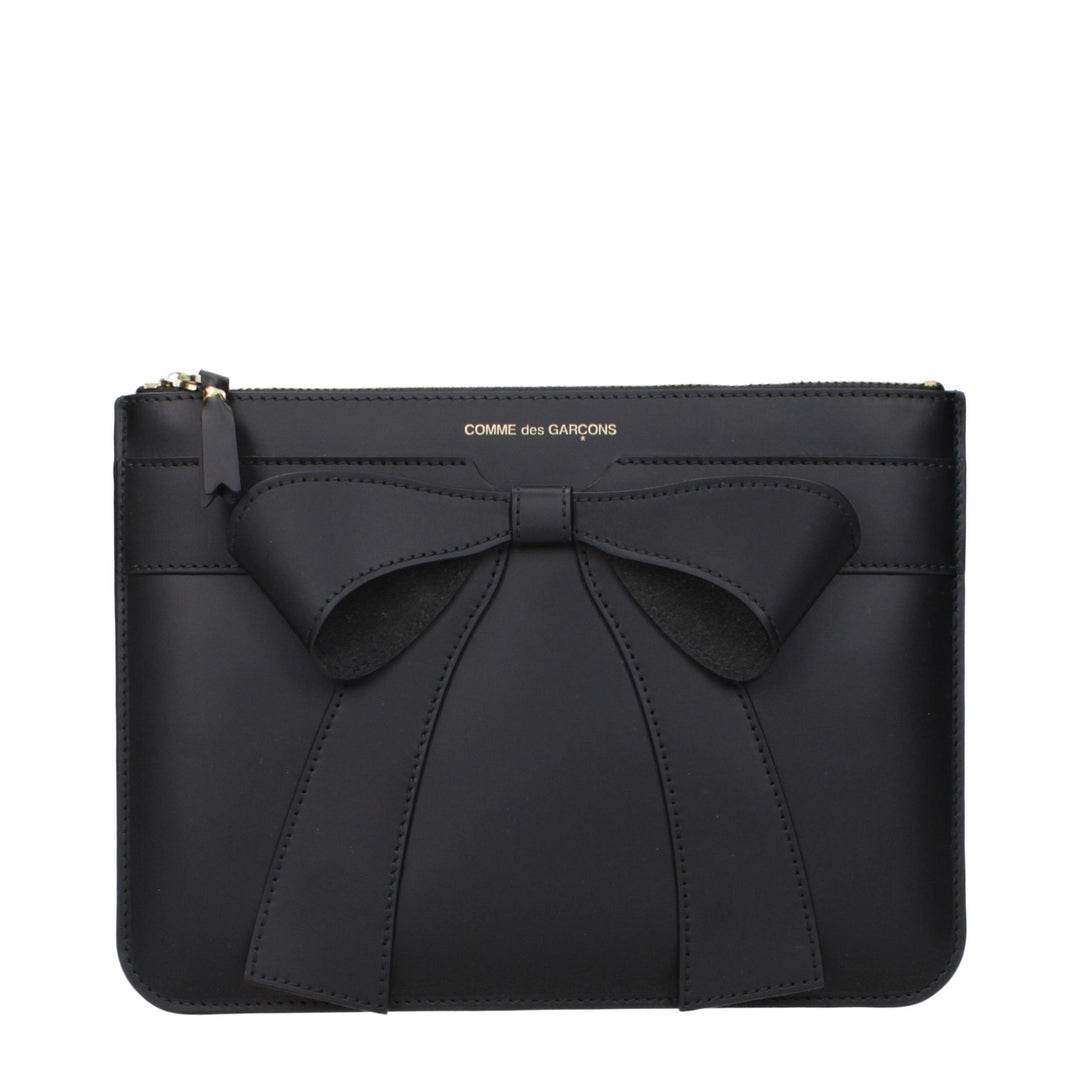Comme Des Garçons Black Leather Clutch Bag