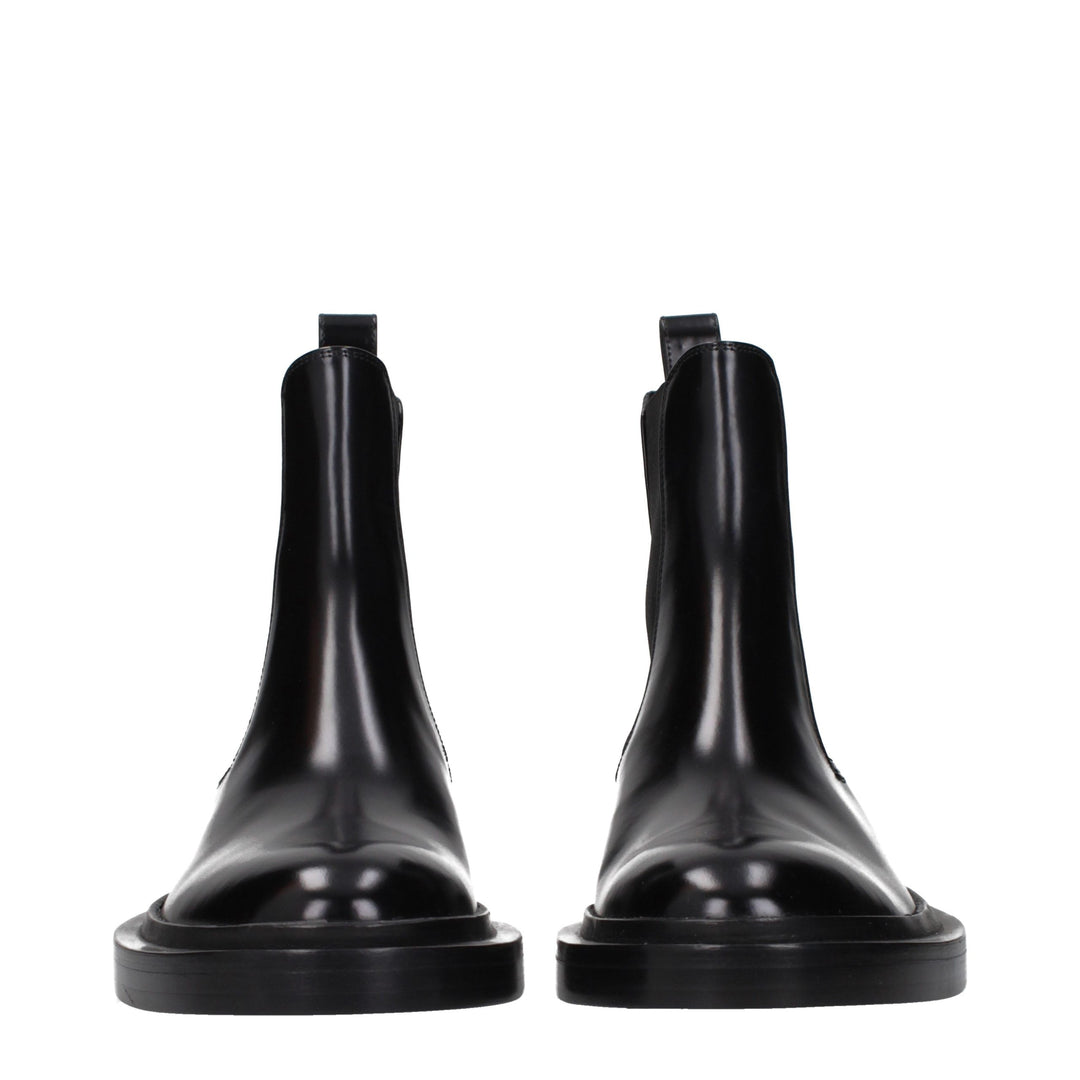 Jil Sander Black Leather Ankle Boots