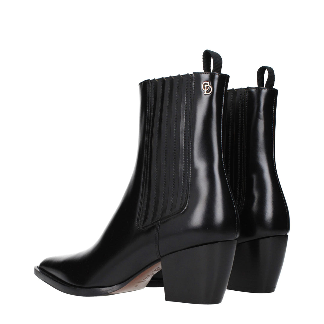 Christian Dior Black Leather Ankle Boots