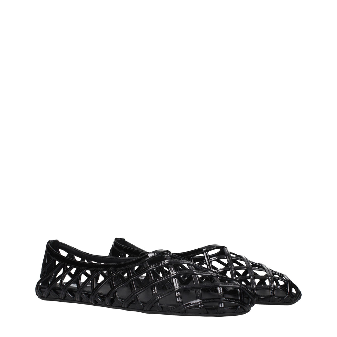 Alaïa Black Leather Ballet Flats