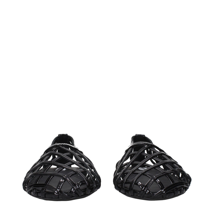 Alaïa Black Leather Ballet Flats