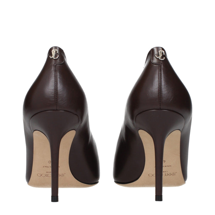 Jimmy Choo Brown Leather High Heel Pumps