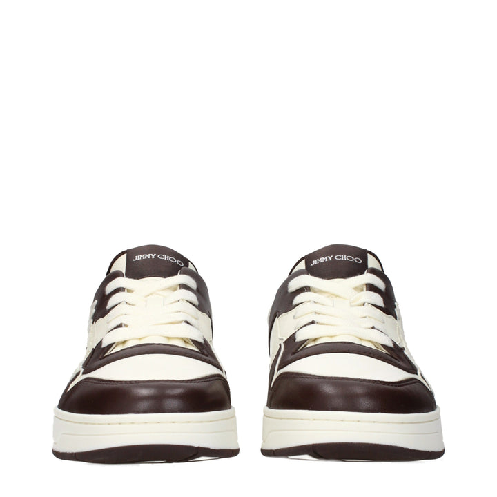 Jimmy Choo Beige Leather Low Top Sneakers