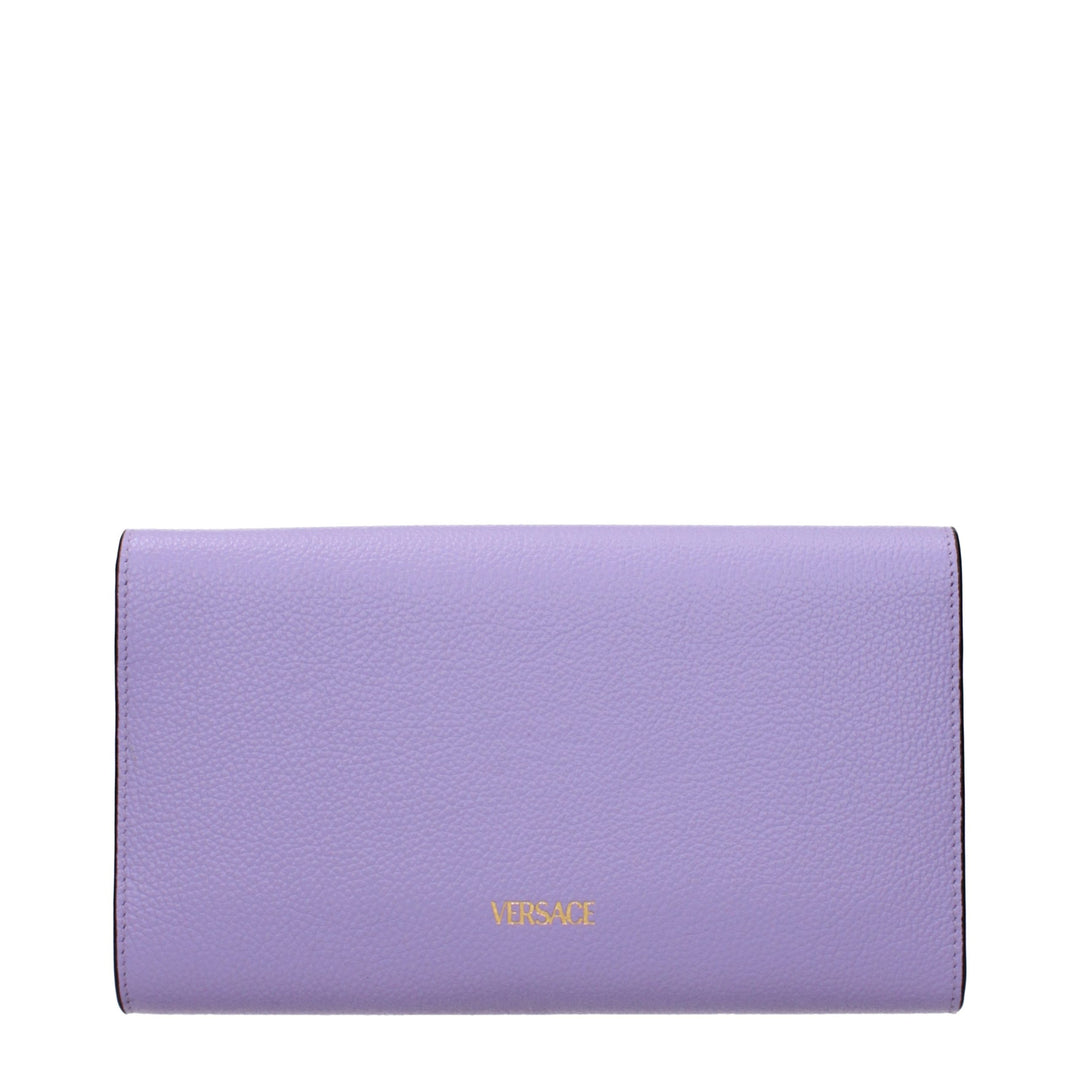 Versace Purple Leather Clutch Bag