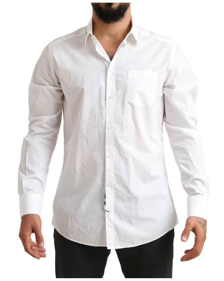 Dolce & Gabbana White Cotton Dress Shirt