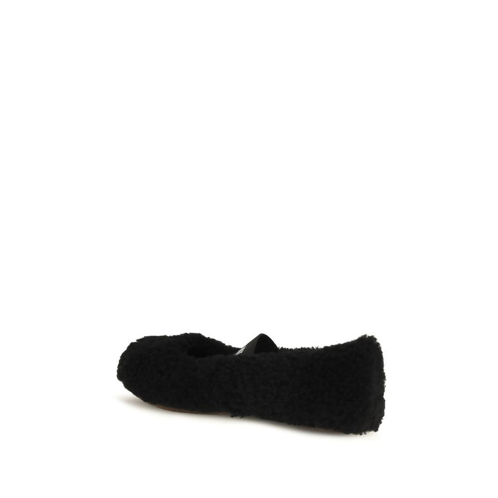 Moon Boot Black Fur Ballet Flats