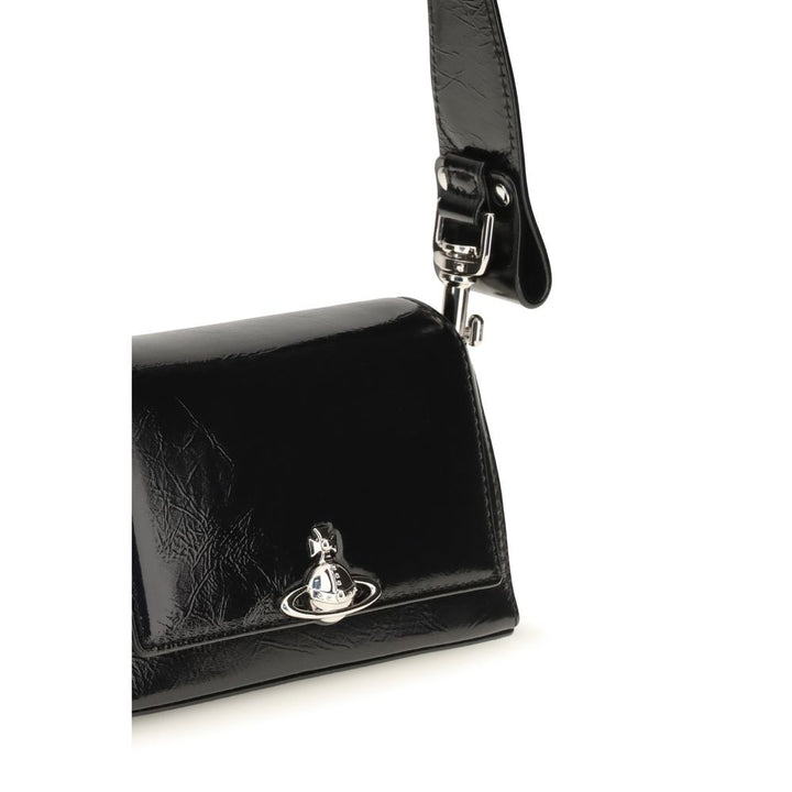 Vivienne Westwood Black Calf Leather Bos Taurus Shoulder Bag