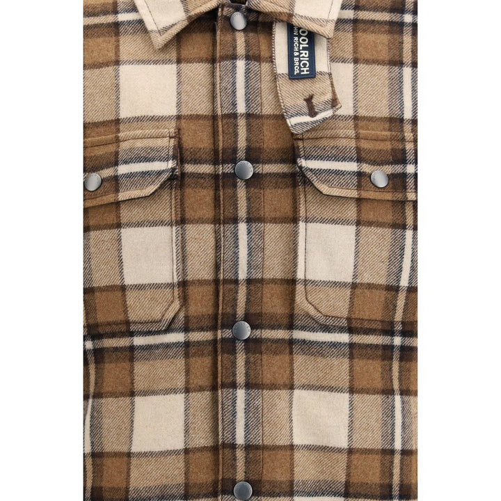 Woolrich Brown Wool Oves Aries Full-Length Jacket