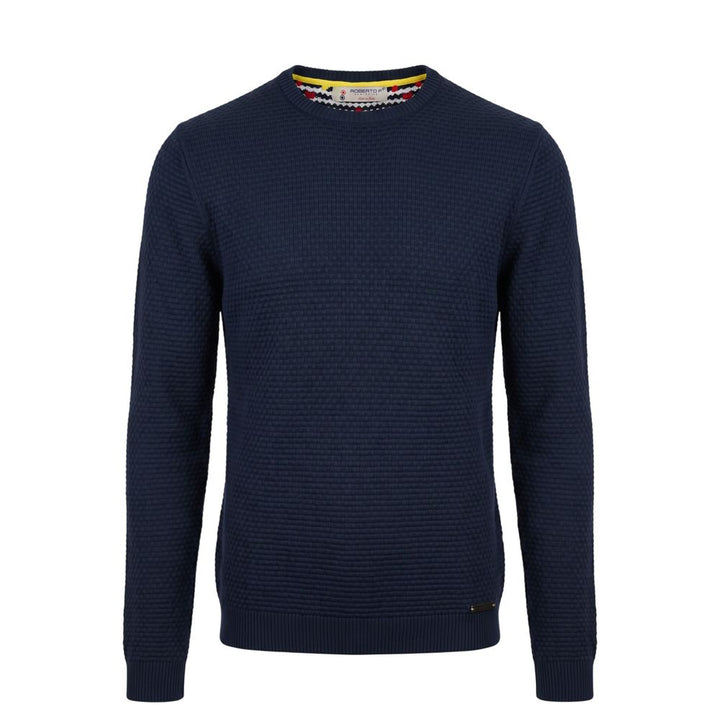 Roberto Pepe Luxury Blue Cotton Men's Sweater