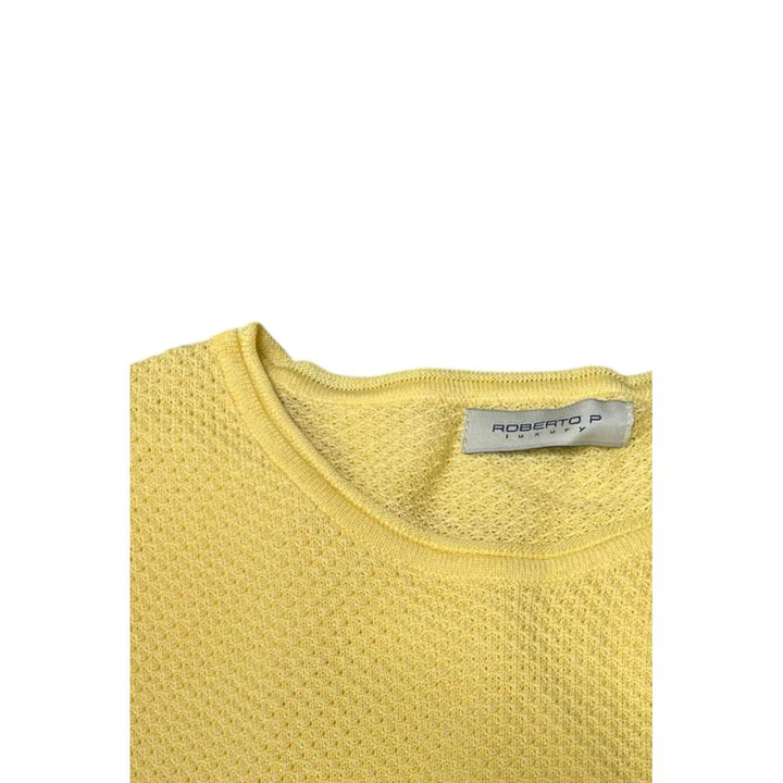 Roberto Pepe Luxury Yellow Cotton Men Sweater