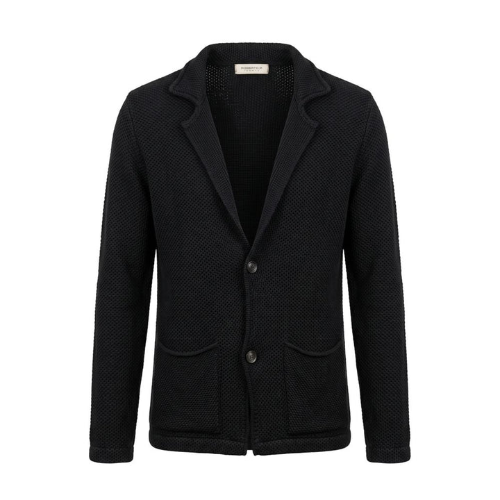 Roberto Pepe Luxury Black Wool Men's Sweater