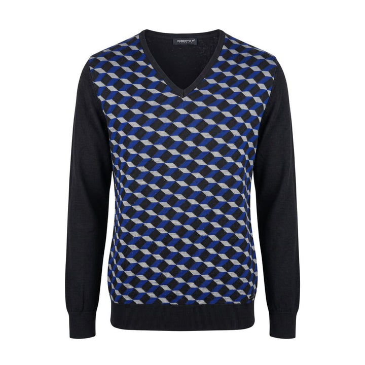 Roberto Pepe Luxury Blue Wool Men's Sweater