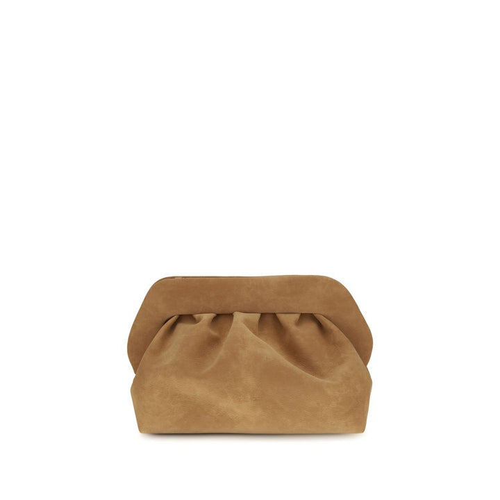 THEMOIRè Beige Suede Leather Clutch Bag
