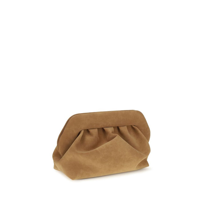 THEMOIRè Beige Suede Leather Clutch Bag