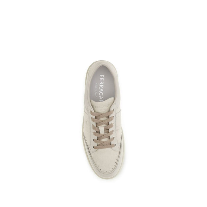 Ferragamo Beige Nubuc Leather Low Top Sneakers